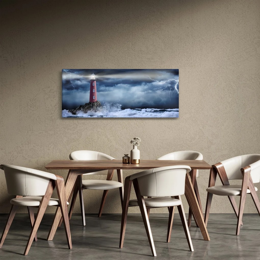 Kép - Világítótorony egy sziklán (120x50 cm)