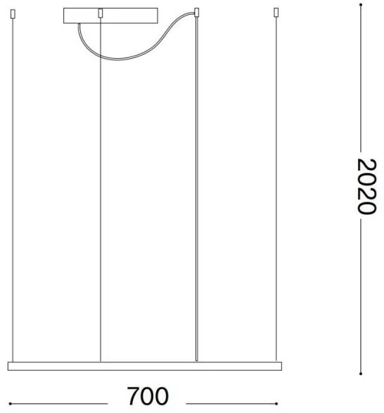 Ideal Lux - ORACLE SLIM LED zsinóros csillár / 44 W / 230 V / 3000 K / 70x70 cm / fehér