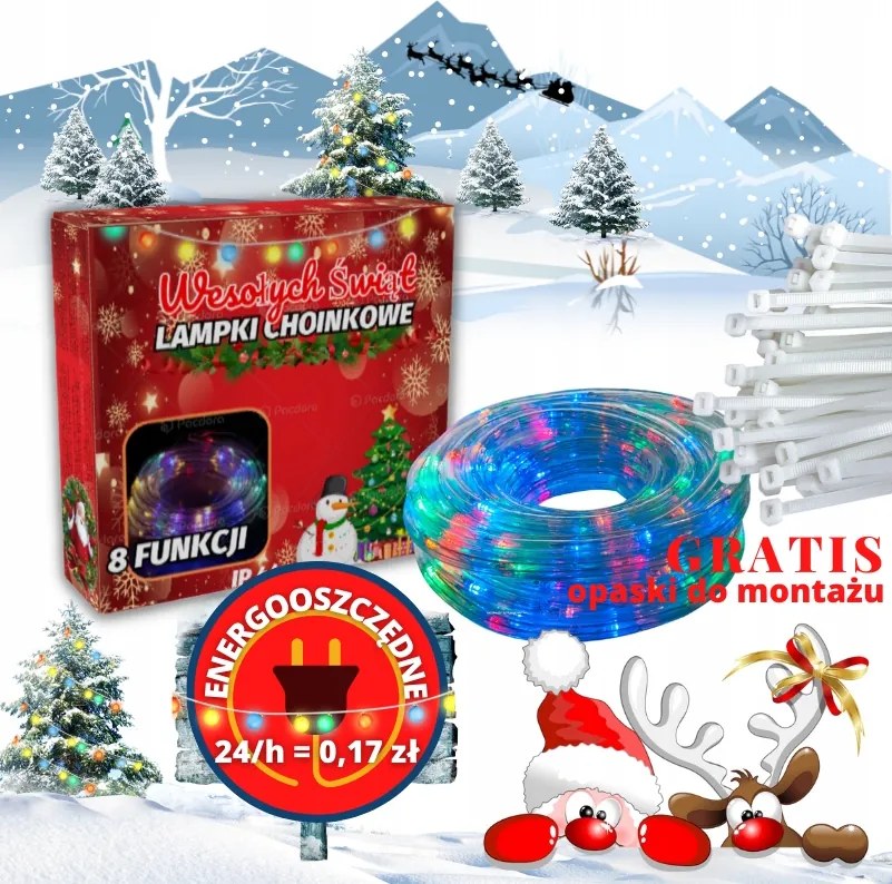 Fénytömlő 20M Led Kültéri Multicolor Ajándék