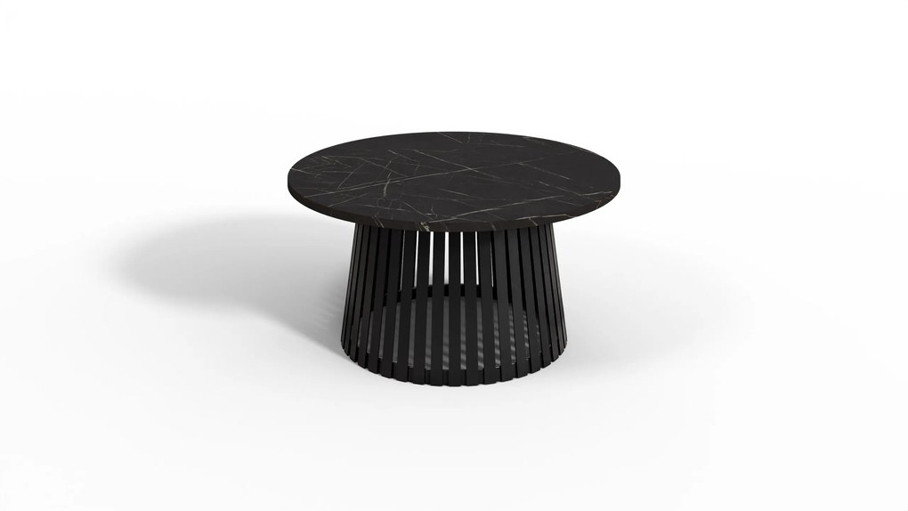 Abel dohányzóasztal 58cm márvány sötét – modern kerek dohányzóasztal nappaliba