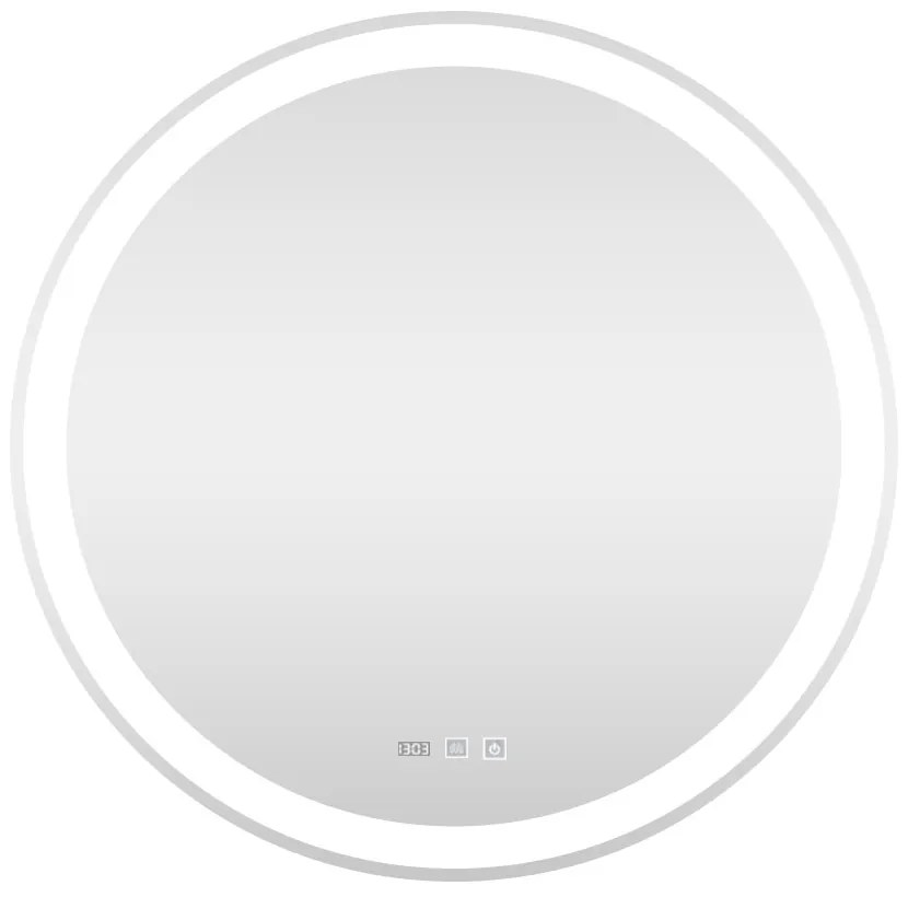 Viva AURA fürdőszoba tükör -érintőkapcsoló - páramenetesítővel - órával - LED - KEREK - átmérő 60 cm