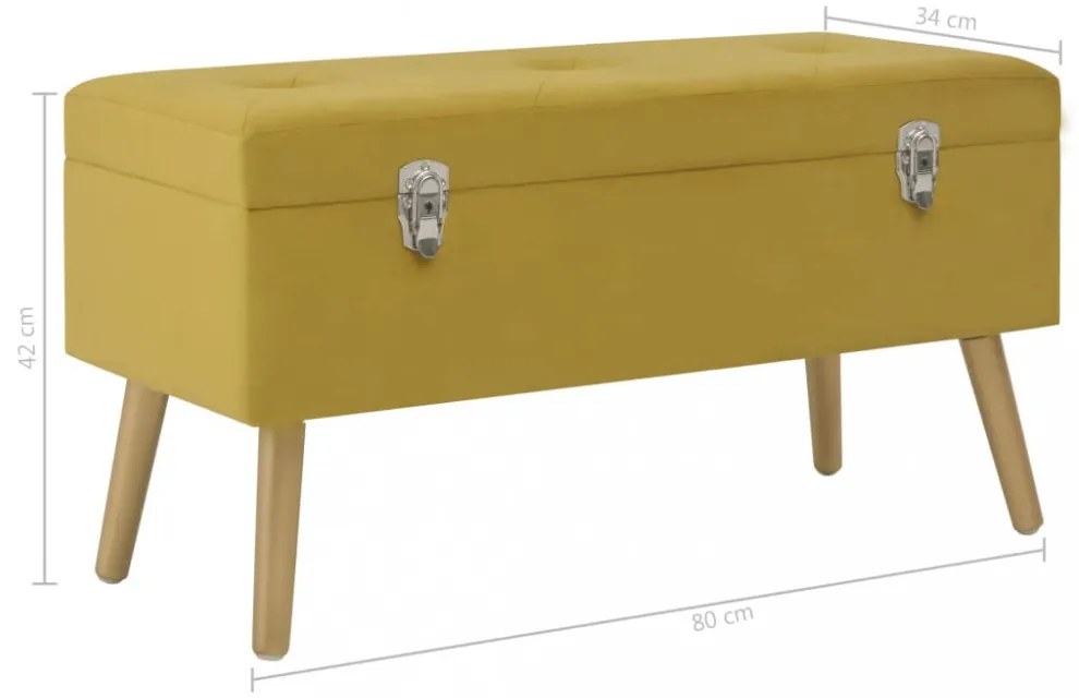 mustársárga bársonypad tárolórekesszel 80 cm