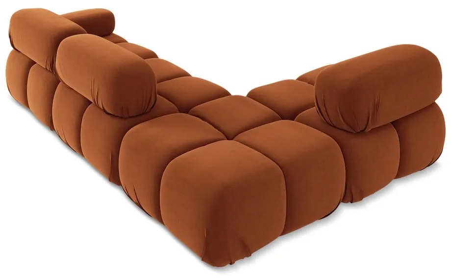 Narancssárga bársony moduláris sarokkanapé (bal oldali) Lokua – Makamii