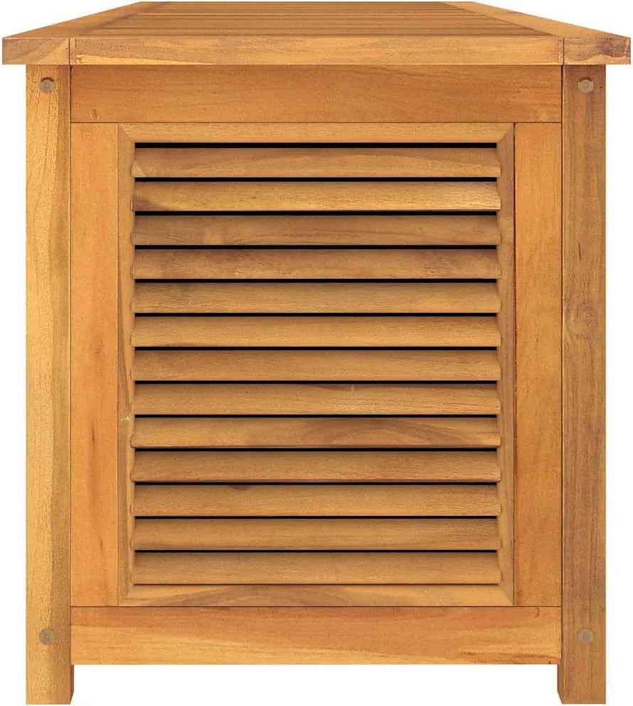 vidaXL tömör tíkfa kerti tárolóláda zsákkal 200 x 50 x 55 cm