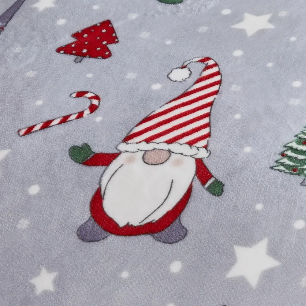 Szürke kétszemélyes-hosszabbított mikroplüss ágyneműhuzat 230x220 cm Festive Gnomes – Catherine Lansfield
