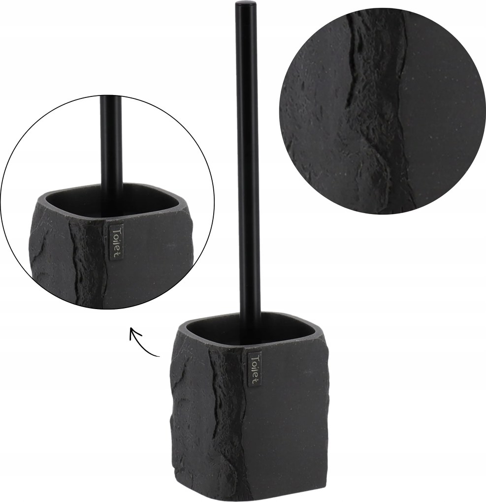 Fekete Wc-kefe szabadon álló fürdőszobai vízkő tartály