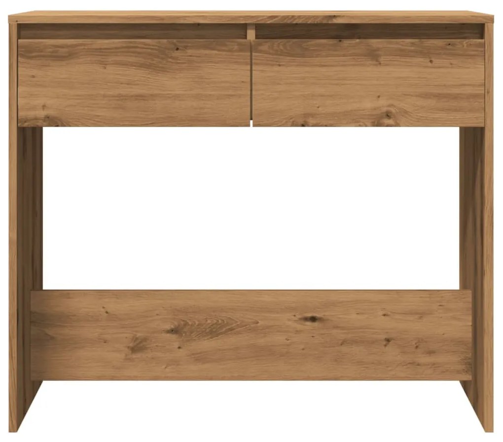 kézműves tölgy színű szerelt fa dohányzóasztal 89x41x76,5 cm
