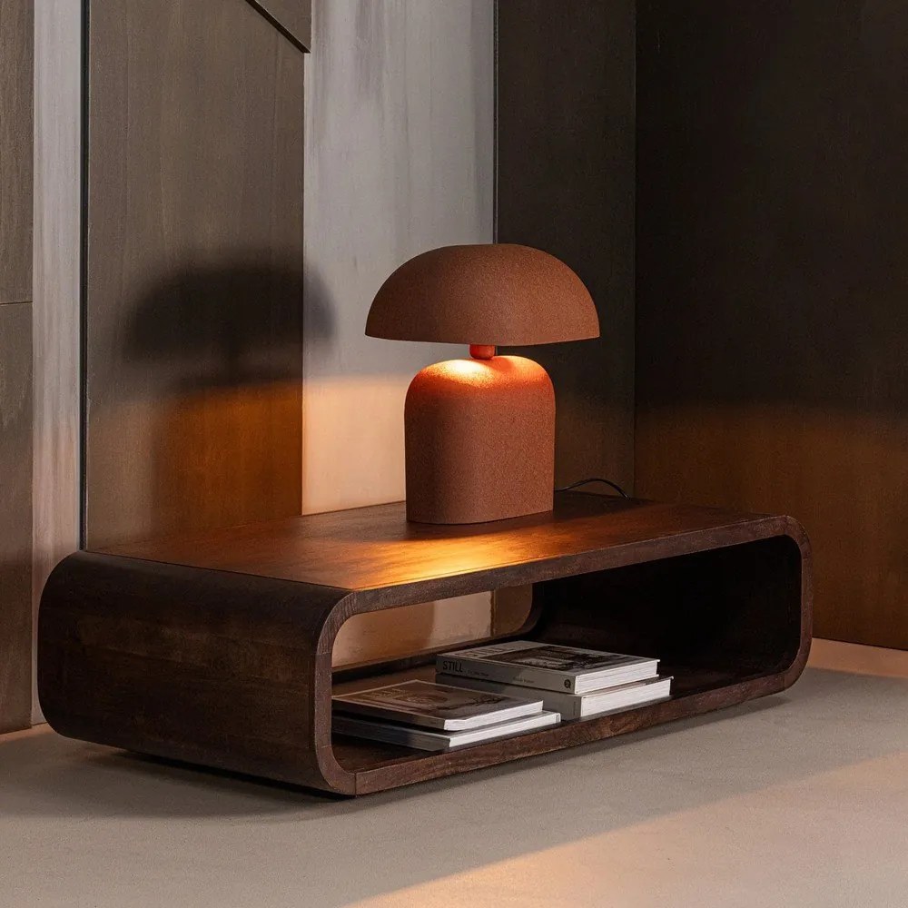 Sötét natúr színű mangófa dohányzóasztal 60x120 cm Kinu – WOOOD