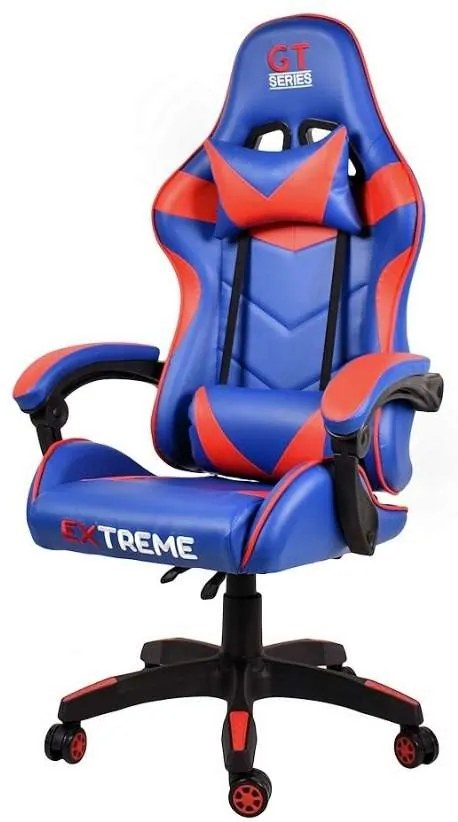 Extreme GT Gamer szék nyak-és derékpárnával - kék-piros