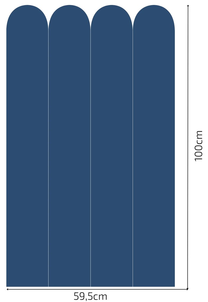 PIPPER. Textil öntapadó tapéta - Boltív - Sötétkék színű Méret: 100cm, Szín: Sápadt