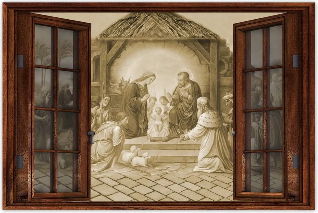 Poszter 60x40 Szépia színű jászol