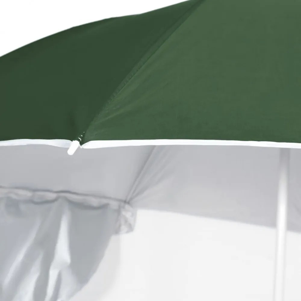 zöld strandnapernyő oldalfalakkal 215 cm