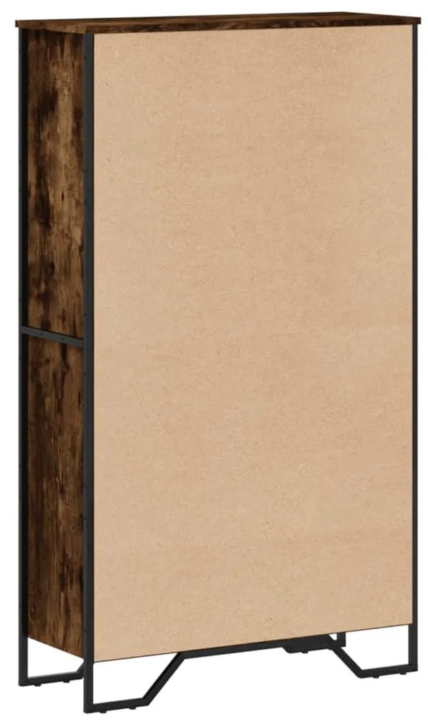 füstös tölgy színű szerelt fa könyvszekrény 80 x 31 x 137,5 cm