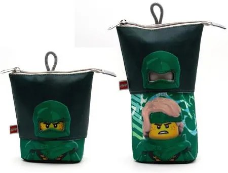 Tolltartó, cipzáras, pop-up, LEGO Ninjago Lloyd, fekete-zöld-mintás (L53518)