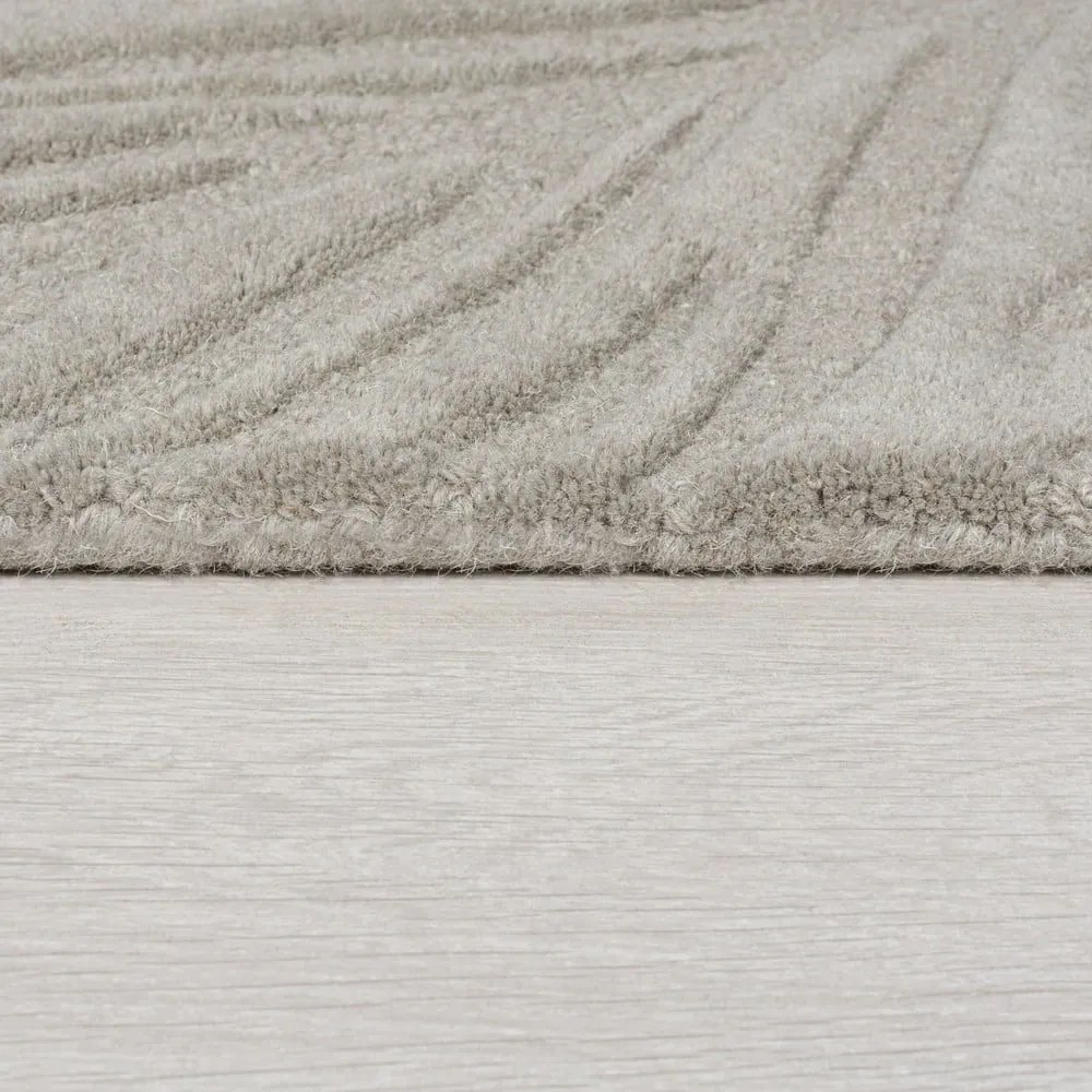 Lino Leaf szürke gyapjú szőnyeg, 160 x 230cm - Flair Rugs