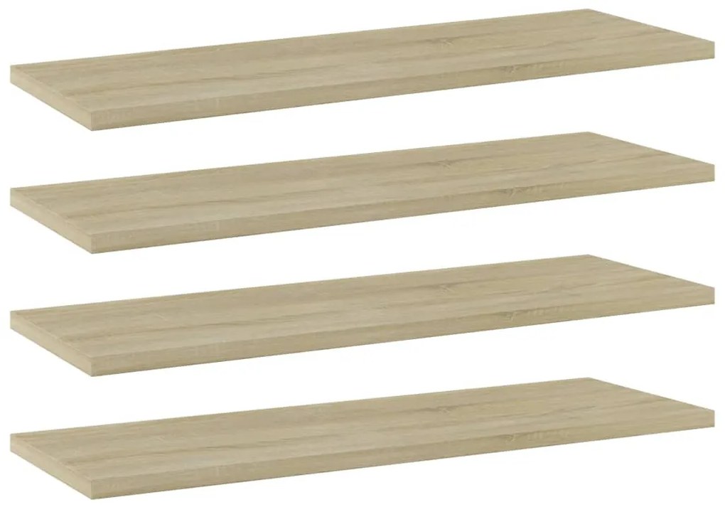 4 db sonoma-tölgy színű forgácslap könyvespolc 60 x 20 x 1,5 cm