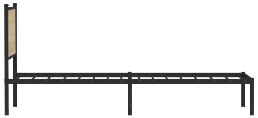 sonoma tölgy színű fém ágykeret matrac nélkül 90 x 200 cm