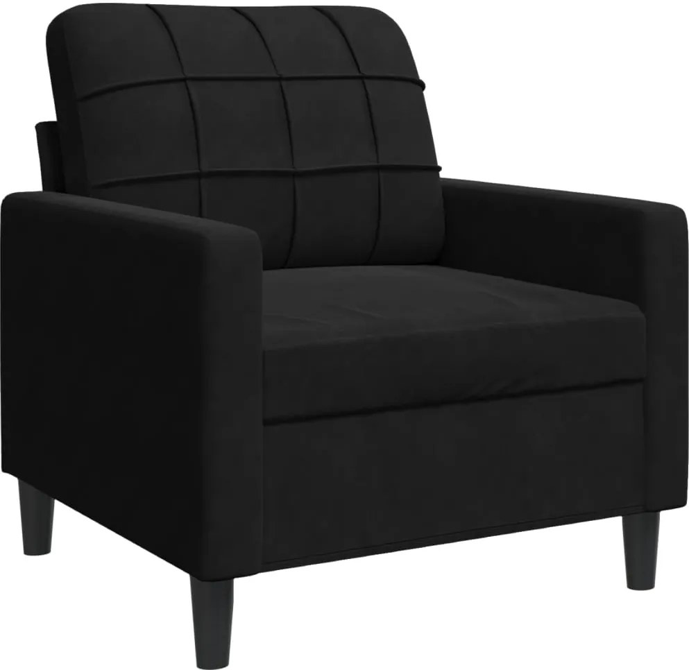 vidaXL fekete bársony kanapéfotel 60 cm