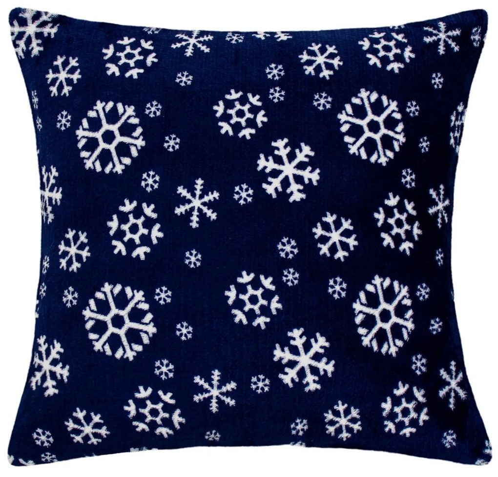 Domarex Snowflakes navy díszpárnahuzat, 40 x 40 cm