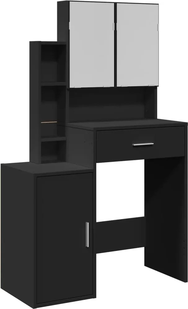 vidaXL fekete fésülködőasztal szekrénnyel 80 x 35 x 132 cm
