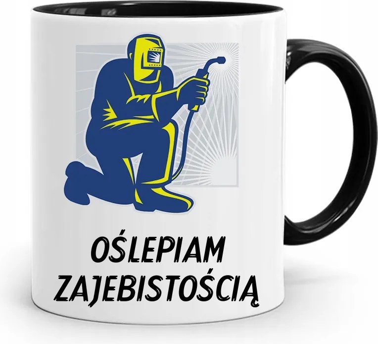 Fekete Bögre Hegesztőnek, Vakító, fényképes nyomattal