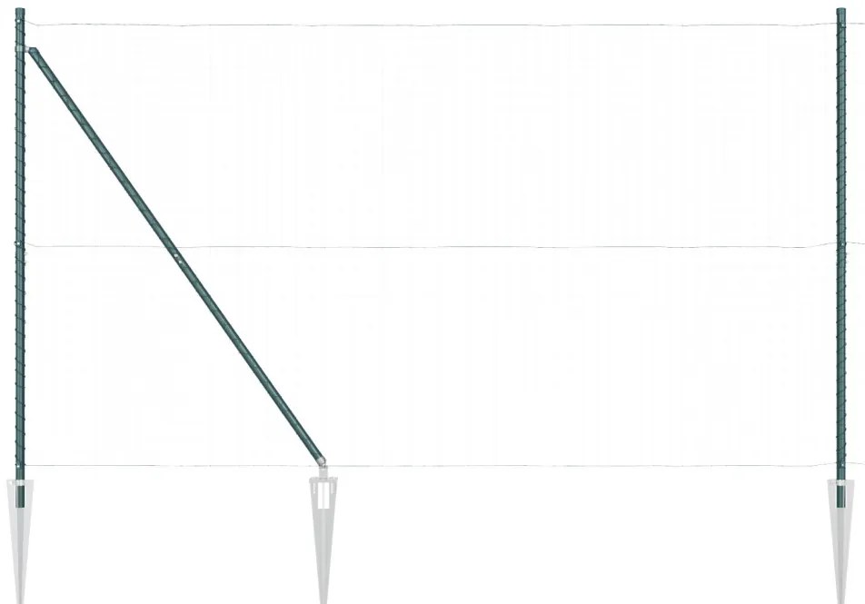 Kerítésoszlopok hegyes végű 52 db Ø32 mm 170 cm Galvanizált Acél