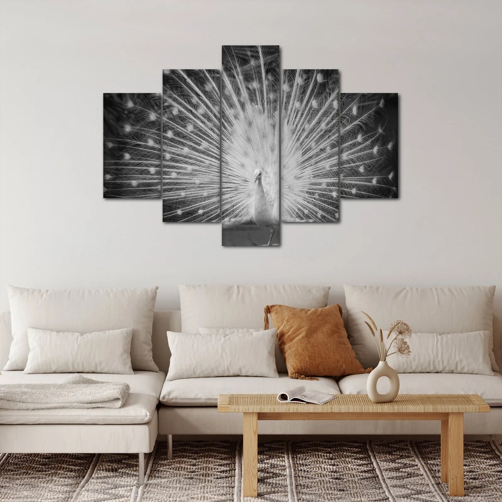 Kép - Fehér páva (150x105 cm)