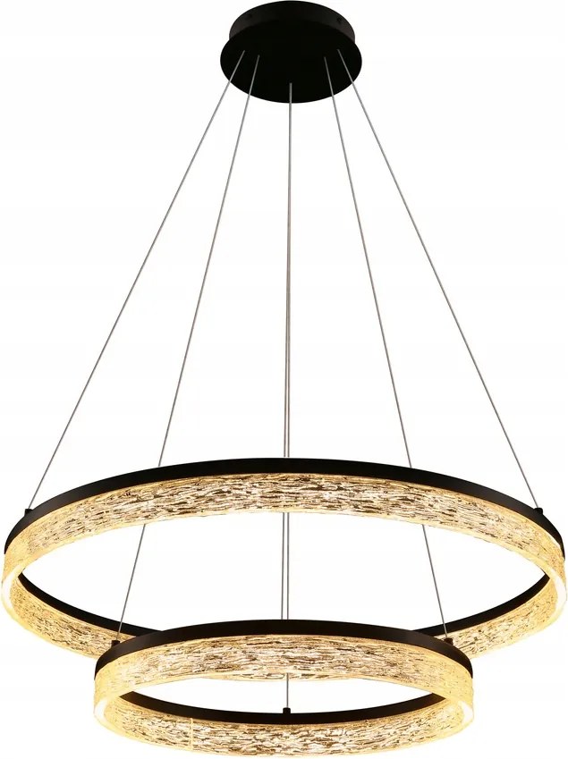 Led függőlámpa elegáns étkező csillár asztal fölé fekete Frozi