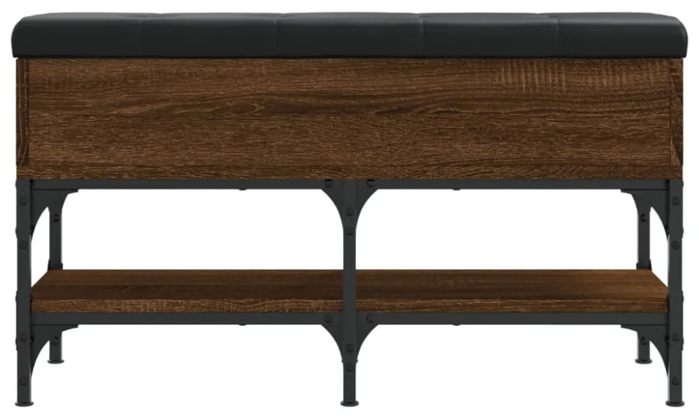 barna tölgy színű szerelt fa cipőtároló pad 82 x 32 x 45 cm
