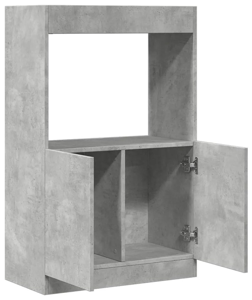 betonszürke szerelt fa magasszekrény 63 x 33 x 100 cm