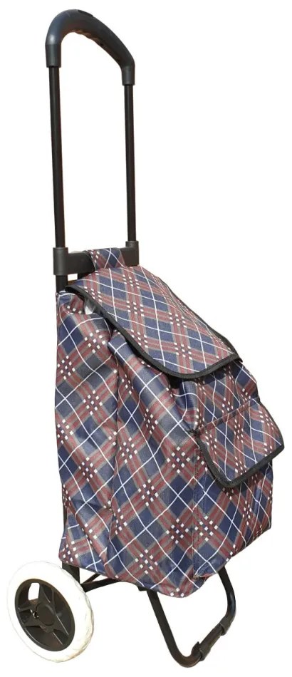 Donzella kisméretű gurulós bevásárlótáska barna kék