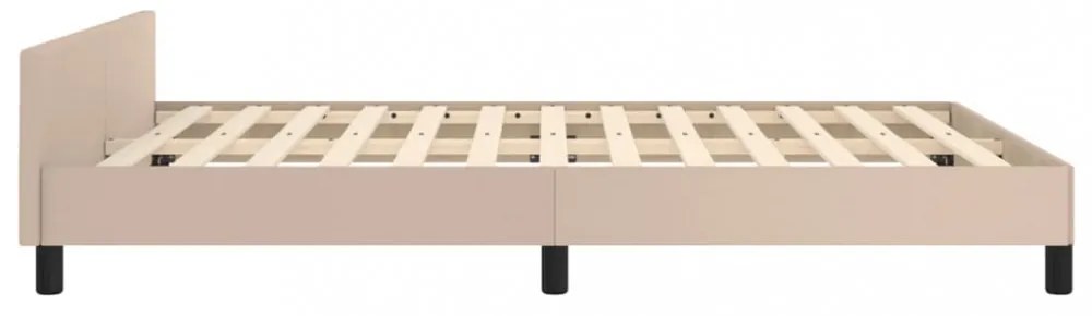 vidaXL cappuccino színű műbőr ágykeret fejtámlával 140x190 cm