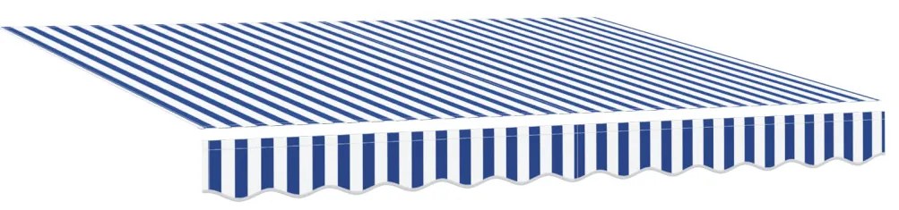 Manuális Behúzható Napellenző Kék és Fehér 300x250 cm