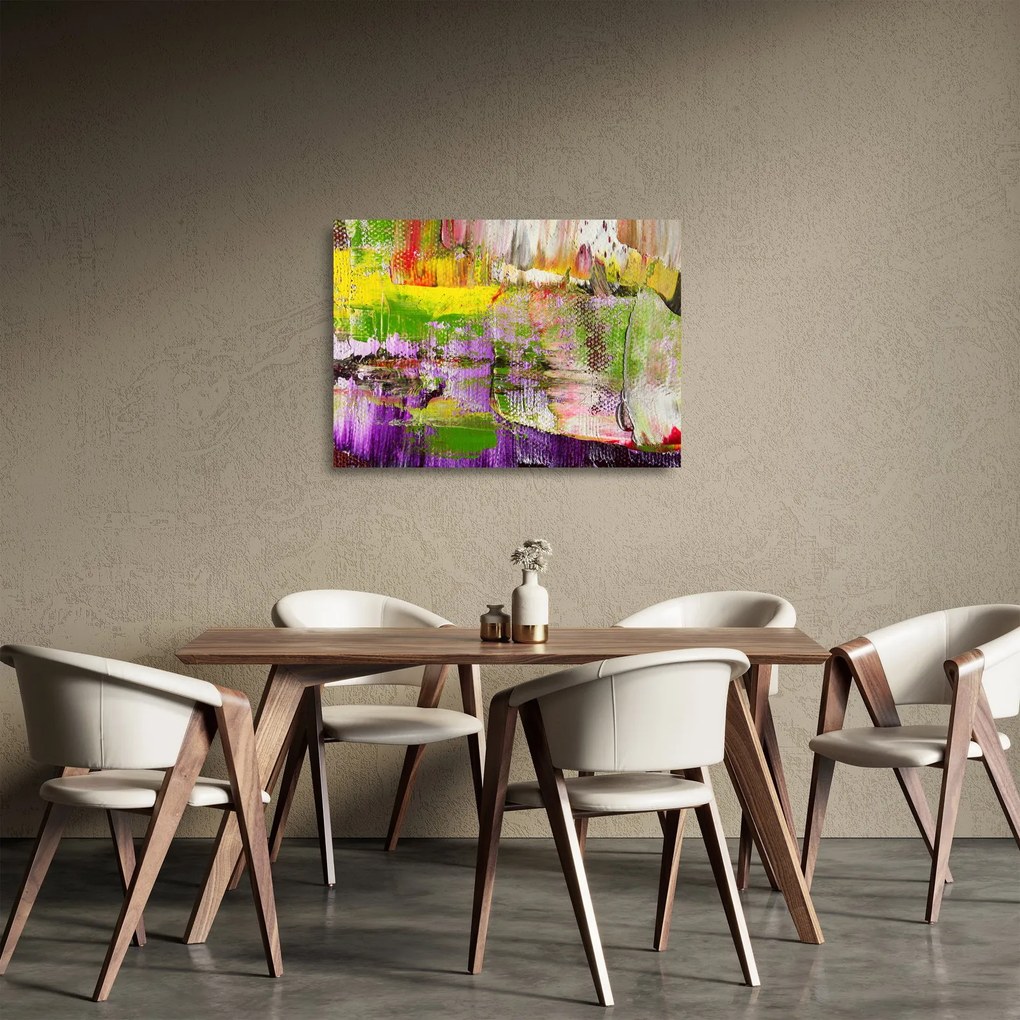 Absztrakció kép - festmény (üvegen) (70x50 cm)