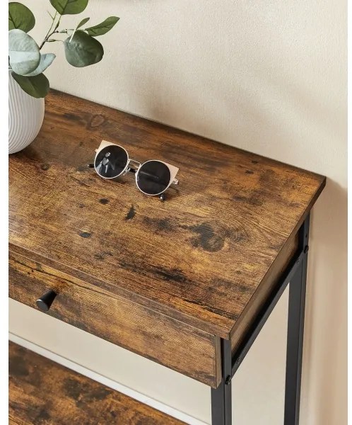 Oldalsó asztal LUVOR barna/fekete