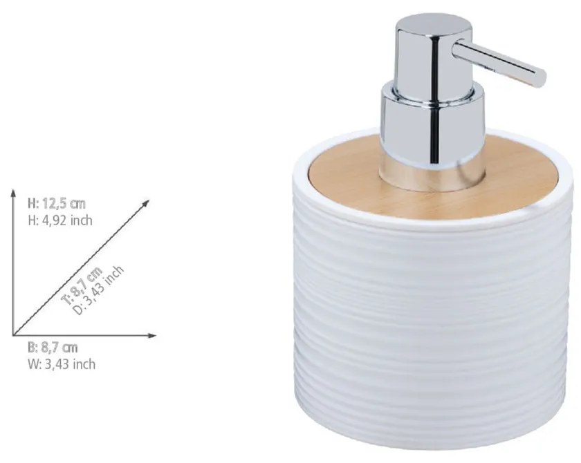 Fehér műanyag szappanadagoló 350 ml Lyon – Allstar