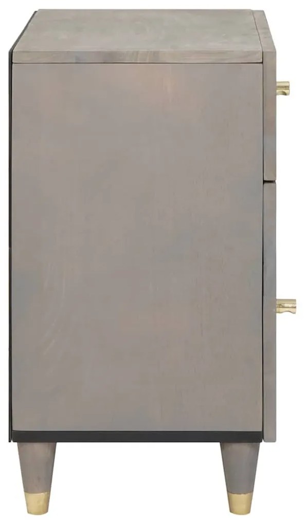 Éjjeliszekrény fiókkal Szürke 50 x 33 x 60 cm tömör mangófa