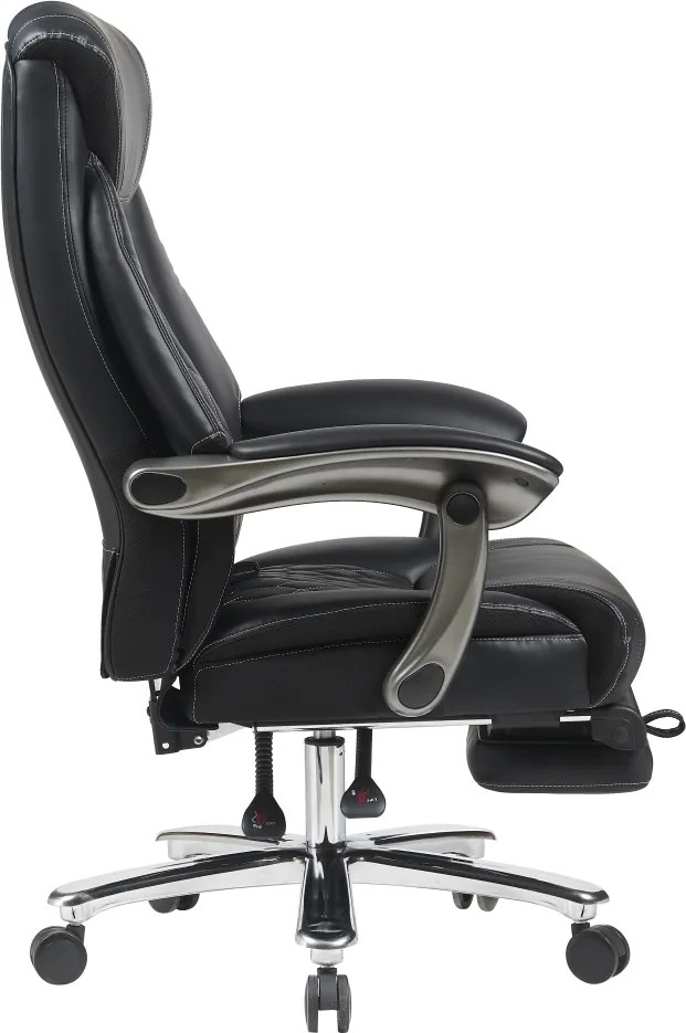 Irodai szék, fekete ekobőr/króm, teherbírás 150 kg, URIEN