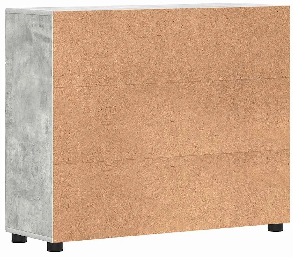 Széf fiókkal tárolóval Beton szürke 88.5 x 30.5 x 73 cm Faanyag