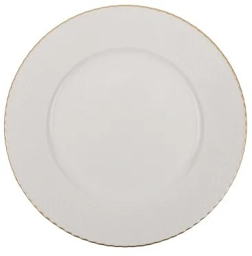 18 részes porcelán étkészlet, fehér/arany