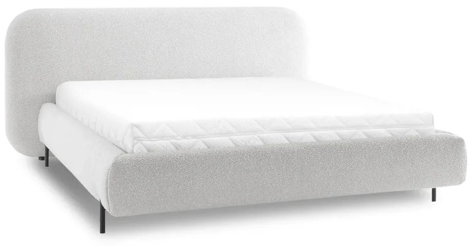 Bézs kárpitozott ágyneműtartós franciaágy ágyráccsal 180x200 cm Pointt – ELTAP