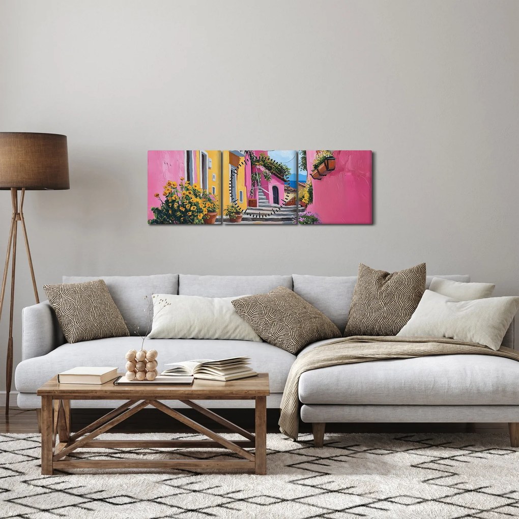 Kép - Rózsaszín sikátor (órával) (90x30 cm)