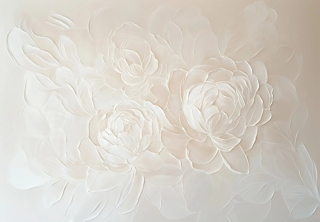 Fotótapéta - Elegáns bézs virágok (147x102 cm)