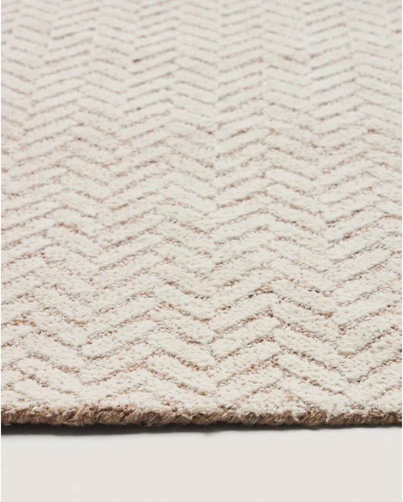 Krémszínű kézi szövésű gyapjú szőnyeg 160x230 cm Calira – Kave Home