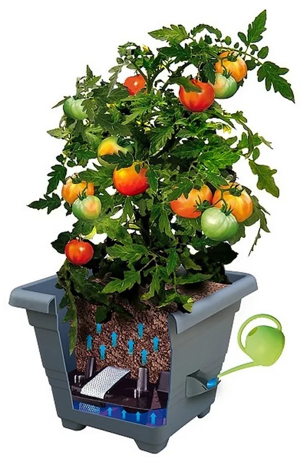 Plastia Bergamot önöntöző virágtartó 40 x 40 cm barna