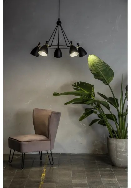 Argon 2117 - Csillár rúdon CHARLOTTE 5xE27/15W/230V fehér/arany