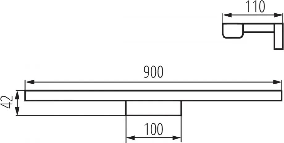 Fürdőszoba Tükörmegvilágító Lámpa Fekete ASTEN LED KANLUX 26685