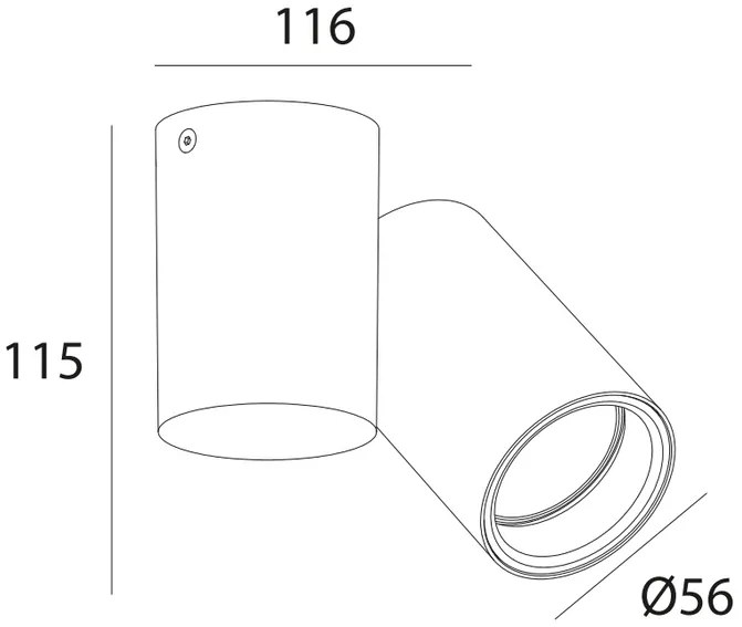 Lámpa Mennyezeti lámpatest LUPO, aluminium, 11.6x5.6x11.5, IP20, 1*GU10, max. 50W, kör, fekete