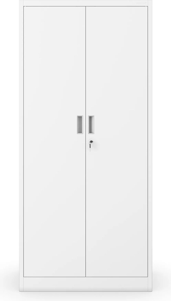 4 polcos fém irodai szekrény, fehér, 1750x800x400 mm: JAN Compact
