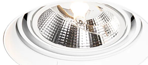 6 darabos modern, süllyesztett spotlámpa szett fehér GU10 AR111 kerek keret nélküli - Oneon